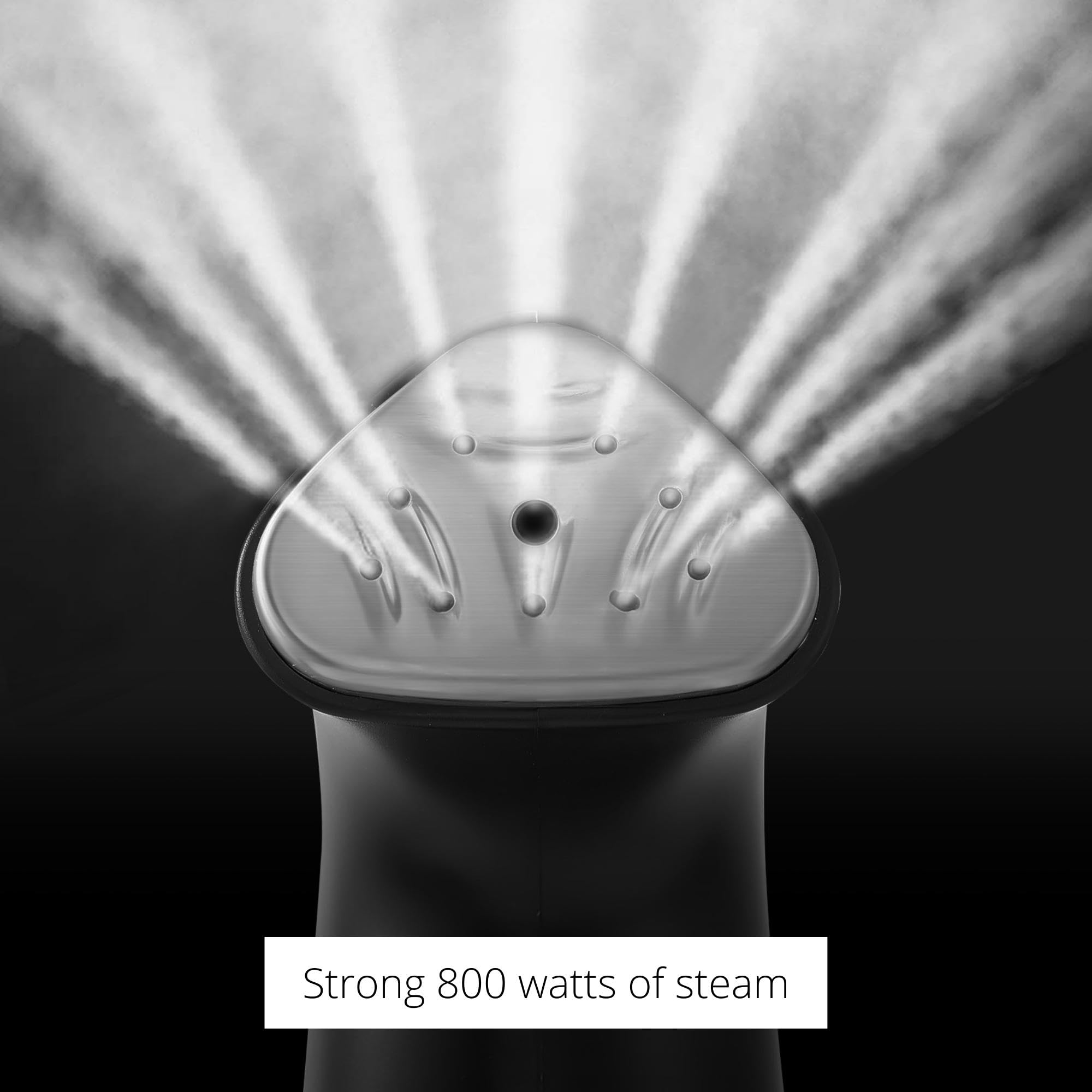 True & Tidy® Steamer for Clothes, Portable Handheld Garment Fabric Wrinkles Remover, Auto-Off, 800 watts of steam, Stainless Steel Steam Plate, Black