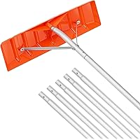 VEVOR Snow Roof Rake, 25" Plastic Blade Snow Removal Tool, 21ft Reach Aluminium Handle, Superior Roof Shovel with Anti-Slip H