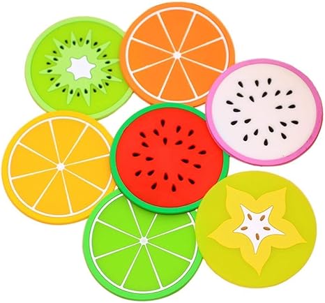 Amazon フルーツ コースター シリコン製 食卓 丸型 滑り止め 耐熱性 耐久性 おしゃれ 飲酒 コーヒー 茶パッド 7枚入 3 5労働日以内配達 コースター オンライン通販