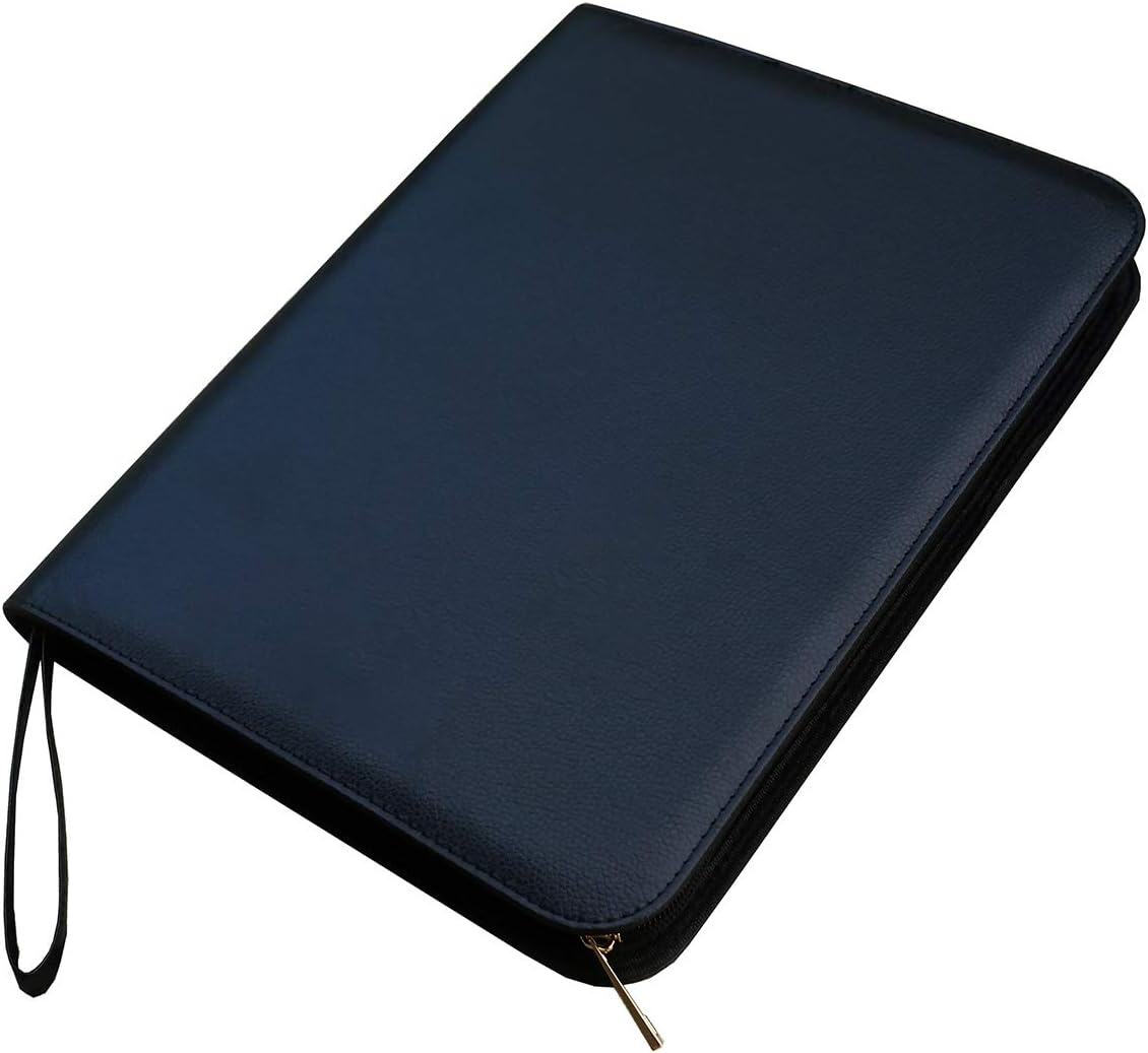 Fountain Rollerball Pen Black Large PU Leather Pen Case Pen Holder for 48 Pens (Black), 48 PU Case, Black, 1 count (Pack of 48)