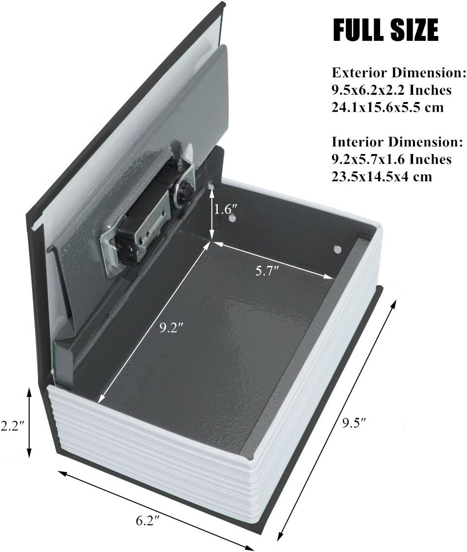 Book Safe with Combination Lock - Jssmst Home Dictionary Diversion Metal Safe Lock Box 2017, SM-BS0402L, Black Large: Office Products