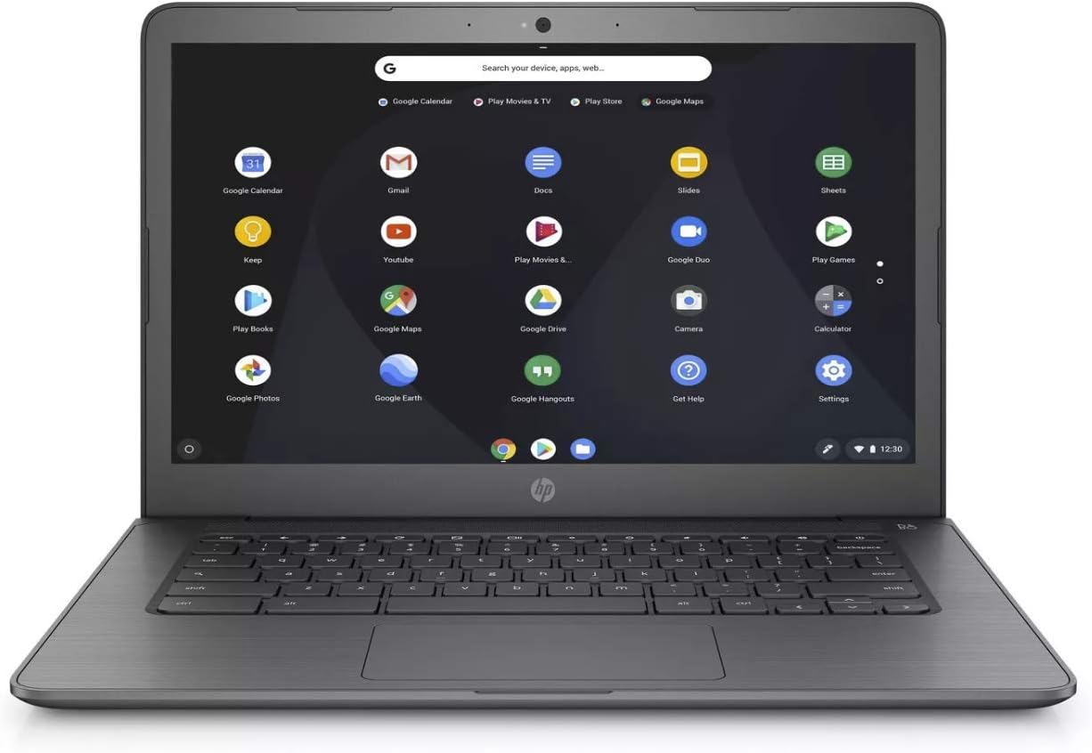 HP Chromebook 14-inch HD Laptop, Intel Celeron N3350 up to 2.4GHz, 4 GB DDR4 SDRAM, 32 GB eMMC Storage + Oydisen 32GB SD Card, Webcam, WiFi, Bluetooth, Chrome OS (Google Classroom Ready)