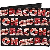 Buckle-Down Men's Standard Canvas Bifold Wallet Bacon, 4.0" x 3.5"