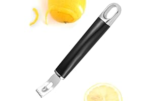 Channel Knife, 2 in 1 Lemon Peeler Zester, Stainless Steel Lemon Zester for Lemon Rind Twist Peeler Tool Citrus Peeler for Co