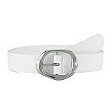 Earnda White Leather Belts for Women Casual Fashion