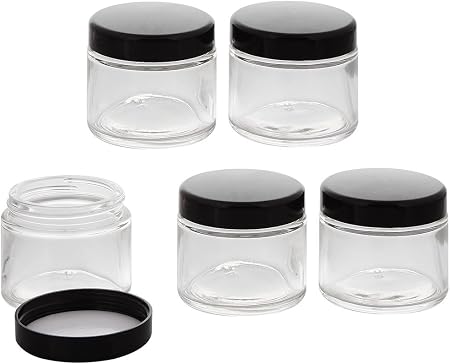 10x Leere Glasdosen Mit Deckel – 30 Ml, Klarglas, Weißer Kunststoffdeckel, Kosmetex, Für Cremes & Mehr