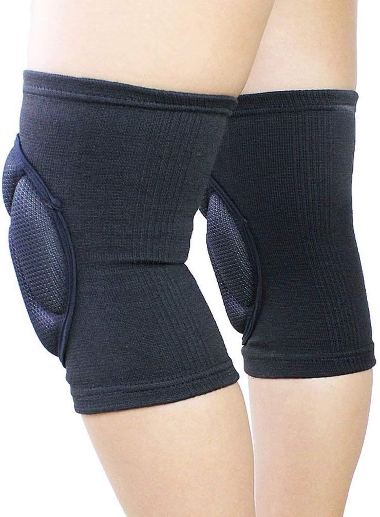 Luwint Protective Thick Sponge Knee Pads Knee Brace - High Elastic Non-Slip Basketball Volleyball Knee Sleeves Support for Gardening Weightlifting Running Gym Yoga, 1 Pair Unisex : Industrial & Scientific