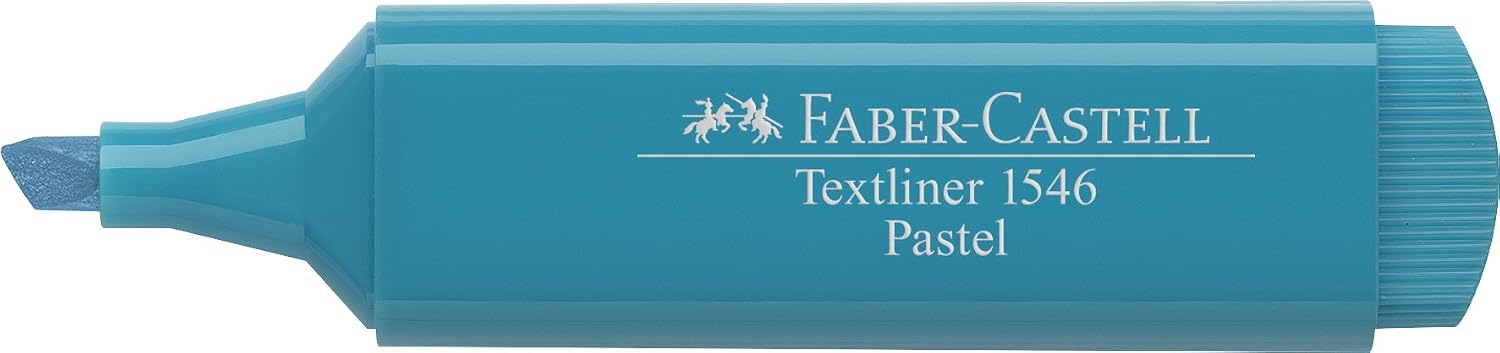 Faber-Castell 154658 - Box of 10 Textliner Pastel Fluorescent Markers 1546 - Turquoise, blue turquoise, 10 count (Pack of 1) - Image 4