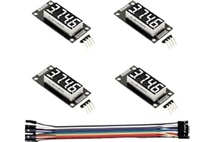 HiEmbedLogic Four Digit 0.36" Digital Display LED Seven Segments Double Dots Module Inbuilt TM1637 Serial Driver Board (White Color- 4 pcs)