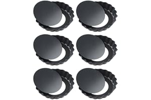 KoiLykke Non- 4 Inch Quiche Pans Set with Removable Bottom, 10cm Tart Tins for Mini Tarts, Cakes, Pizza, for Oven, -30° to 23