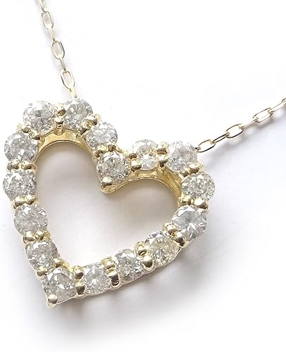 K18 18金 オープンハート ダイヤモンドネックレス 0 5カラット 誕生石４月 ギフトラッピング済み 3074