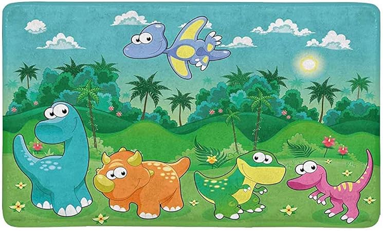 Qinzuisp Entrance Rug Dinosauro Cartone Animato Dino Animale Personalizzato Coperta Per Interni 50x80cm Tappeto Per Porte Tappeto Per La Casa Decorazioni Per La Cucina Zerbino Esterno Antiscivolo Amazon It Casa E Cucina