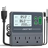 DIGITEN Temperature and Humidity Controller with Timer,3 Outlet Dual Probes | 3-Stage Outlet Control Temp,Humidity &amp; Timer Separately,Digital Thermostat Outlet for Reptile,Aquariums,Mushroom,Greenhouse