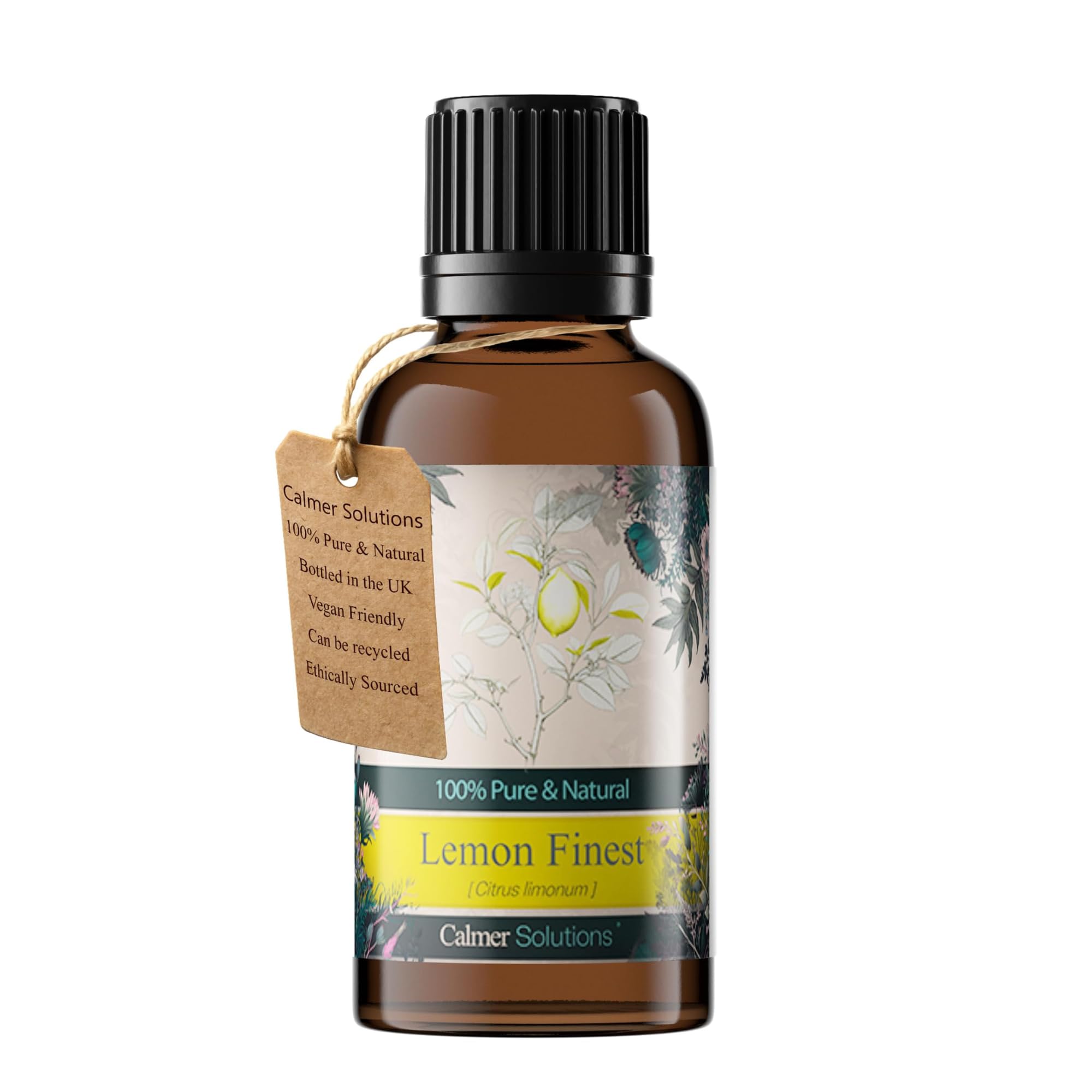 Calmer Solutions | Lemon - 30ml | Skin, Fungal infections, Refreshing, Clarity | Pure 100% UK Sourced Natural Essential Oils | Professional or Home use | Diffusers, Humidifiers, Candles & More