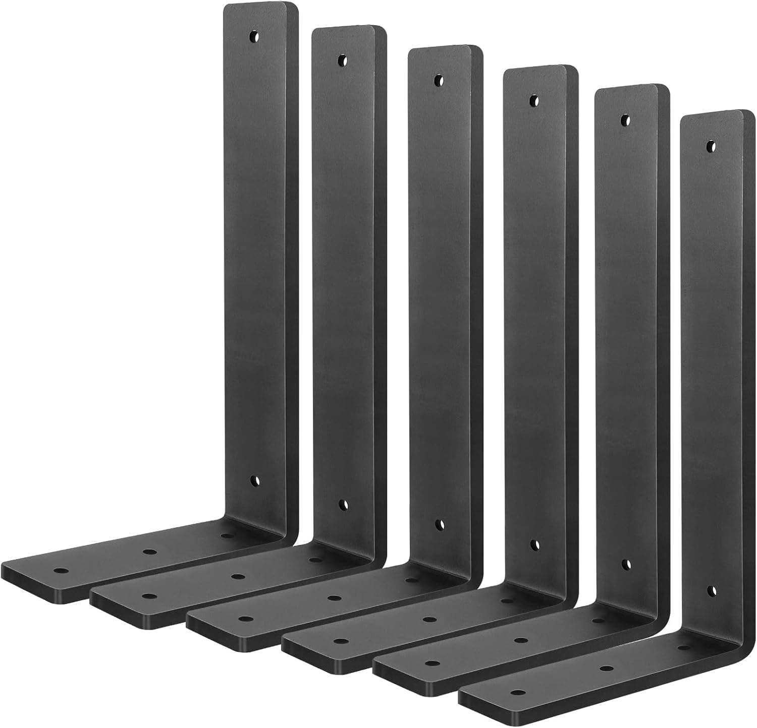 Photo 1 of Floating Shelf Bracket 16 Inch, 6 Pack Heavy Duty Shelf Brackets, Black Wall Shelf Bracket for DIY Decorative with Mounting Hardware