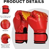 flintronic Kids Boxing Gloves 6oz Red Cartoon Training Sparring Gloves for Kids view 3