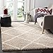 Safavieh Hudson Shag Collection SGH281S Beige and Ivory Moroccan Diamond Trellis Area Rug (9' x 12')