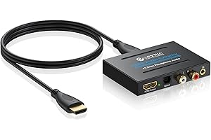 eSynic 4K HDMI Audio Extractor, 1080P 30hz Hdmi Audio Splitter with Power ON/OFF Switch HDMI to HDMI + Optical TOSLINK SPDIF 