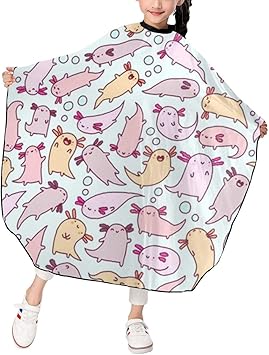 Amazon Com Nkzsux Happy Axolotl Land Kids Haircut Barber Cape