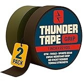 Thunder Tape Tactical Grip Tape – 2 Roll Camo Pack (Green & Brown) – Gun Grip Tape for Rifle, Firearm, Knife Handle, Magazine, Tool, Bow, Camping Gear – 1” x 66 Ft – Non-Reflective, Weather-Resistant