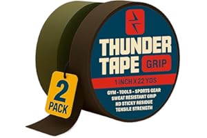Thunder Tape Tactical Grip Tape – 2 Roll Camo Pack (Green & Brown) – Gun Grip Tape for Rifle, Firearm, Knife Handle, Magazine, Tool, Bow, Camping Gear – 1” x 66 Ft – Non-Reflective, Weather-Resistant