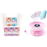 Cotton Candy Express CC1000-S Cotton Candy Machine, with 5-11oz. Jars of Cherry, Grape, Blue Raspberry, Orange, Pink Vanilla Floss Sugar &amp; 50 Paper Cones Easy to Use and Clean