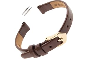 Gilden 6-14mm Flat Polished Leather Ladies Watch Band F66