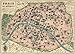 (20x28) Paris Map Gift Wrap Decorative Decoupage Vintage Retro Style Paper Poster Print