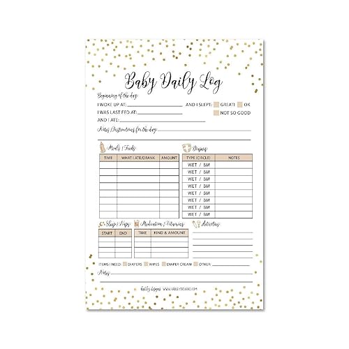 Nanny Newborn Baby or Toddler Log Tracker, Daily Schedule Feeding