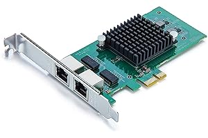 ipolex Intel 82576 Chip Dual NIC, 1Gb Network Card Compare to Intel E1G42ET NIC, PCI Express 2.1 X1, 2 RJ45 Ports, Ethernet C