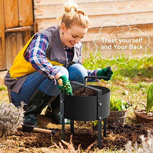 Rotary Soil Sifter Compost Sieve Garden Potting Sifting Mesh Rock Sand