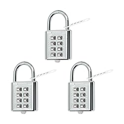 MroMax 3Pcs 8-Digit Combination Padlock Push Button