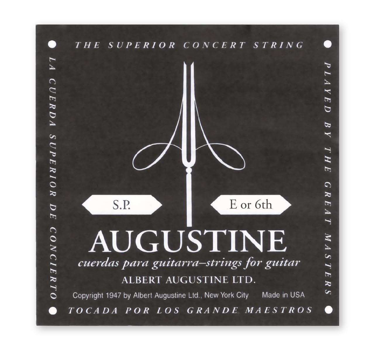 Augustine 650406"Black Label Single E6" Bass String For Classic Guitar