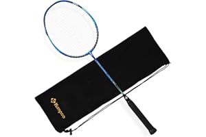 KUMPOO Badminton Racket Carbon Fiber, Badminton Racquet Set with Cover, Badminton Professional Racket Durable for Beginners Outdoor Games Gym