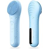 NågraCoola Electric Facial Cleansing Brush - Waterproof and Rechargeable, Exfoliates, Cleanses and Massages Skin - Light Blue