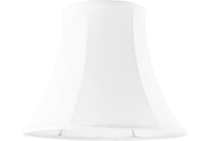 JERHOUS White - Ivory Bell Lampshade Medium Lamp Shade 6.7``Top x 13``Bottom x 10``High(Spider) Traditional Lamp shades for Table & Bedside Lamp - Hand Crafted Shade Replacement