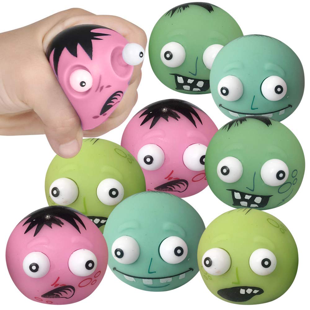 Photo 1 of ArtCreativity Zombie with Pop Out Eyes – Set of 12 Halloween Toys – Fun Squeezy Stress Relief Toys for Kids, Party Favors, Non-Candy Trick or Treat, Birthday Goodie Bag Fillers