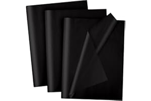 Hlonon 100 Sheets Black Tissue Paper 12 x 20 Inches Recyclable Black Wrapping Paper Bulk for DIY Crafts Birthday Baby Shower Christmas Gift Wrapping Crafts Decor