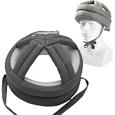 Elderly Protective Helmet, Thick Soft Special Needs Safety Helmet Adjustable Breathable Seniors Fall Prevention Head Protection Cap for Older Surgery Recovery Head Injury Shock (Gray Mesh Inner)