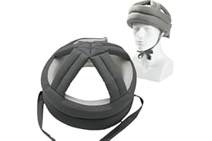 ZUAKLPTON Elderly Protective Helmet, Thick Soft Special Needs Safety Helmet Adjustable Breathable Seniors Fall Prevention Head Protection Cap for Older Surgery Recovery Head Injury Shock (Gray Mesh Inner)
