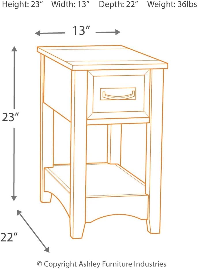 Signature Design by Ashley Breegin Chair Side End Table Multi: Kitchen & Dining