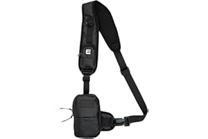 WREW Small Sling Bag for Men-Cross body bag with Shoulder Straps,Mini Sling Crossbody bag for Women-Travel Backpack for Hiking,Daypack Multipurpose Over the Shoulder Chest Bags with Keyholder(Black)