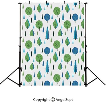 Amazon Com 9x6ft Vinyl Rhythmic Trees Fir Tree Forest Flora On