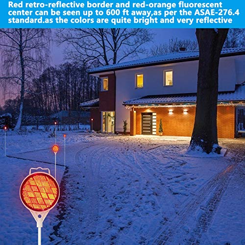 Driveway Reflectors Markers For Snow Plowing, 36-48" Reflective Driveway Steel Metal Reflective Post, Double-Sided High Visible Rustproof Design (8