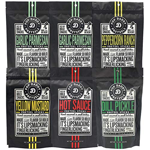 Pop Daddy - Pretzel Sticks - Resealable Bags Perfect for Snacking - Seasoned in Small Batches - Non-GMO - Family Owned and Operated in the USA - All-Natural - 6 Pack - Thumbnail 5