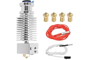 HzdaDeve Hotend for Prusa I3 MK3 Print Head Printhead Heatsink Heat Break Extruder Kit with Extra 0.2MM 0.4MM 0.6MM Nozzles for Prusa I3 MK3/Prusa I3 MK3S+ 3D Printer Hotend Replacement