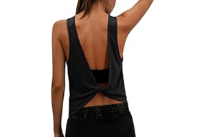 Tank Tops for Women Open Back Athletic Workout Yoga Top Sleeveless Backless Summer Slim Basic Cami Shirts 2026