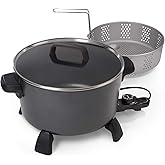 Presto 06009 10-Quart Kitchen Kettle XL Multi-Cooker, Steamer and Deep Fryer, Black