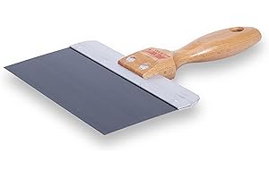 WAL-BOARD TOOLS Wood Handle Drywall Taping Knife, 8 Inch Blue Steel Blade, Made in The USA,018-002