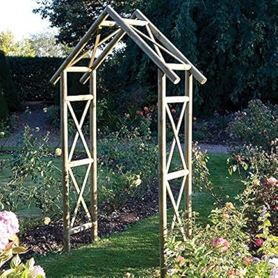 Rustic Arch Pressure Treated Natural Timber Finish Amazon Co Uk